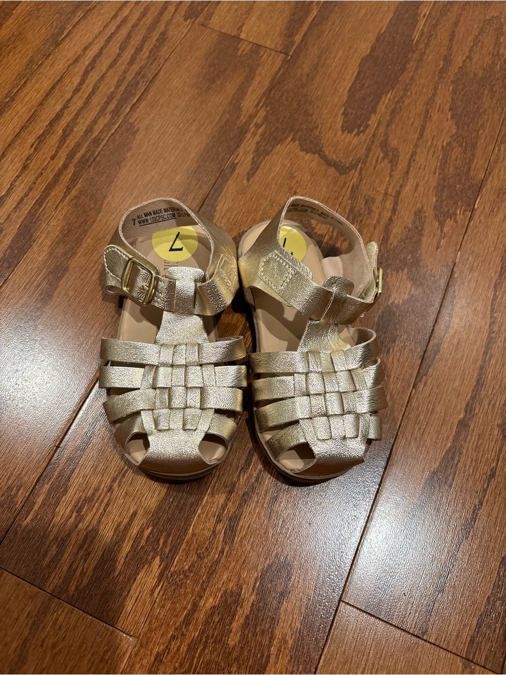Maggie & Zoe Shimmery Gold Woven Toddler Sandals